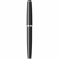 Stilou Flaro Mercur Black - Modern Font - Chrome Trim - Steel Nib GP Flaro 41 F